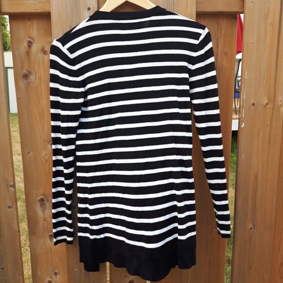 BEAUTIFUL SUZY SHIER Stripe Wrap Cardigan Open Front One Button Closure XS - Picture 6 of 6